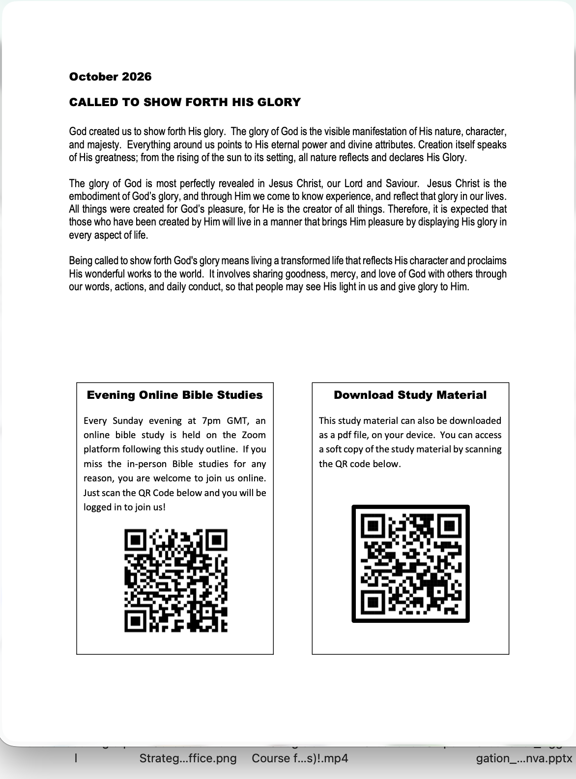 Q4 Bible study